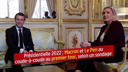 Présidentielle 2022 : un sondage place Macron et Le Pen au coude à coude