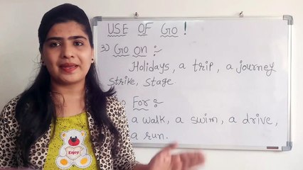 How to use of  verb go : Go on , Go for , Go to , Go to the in english grammar.  Spoken English guru jigisha . English speaking  course . #jigs learning place