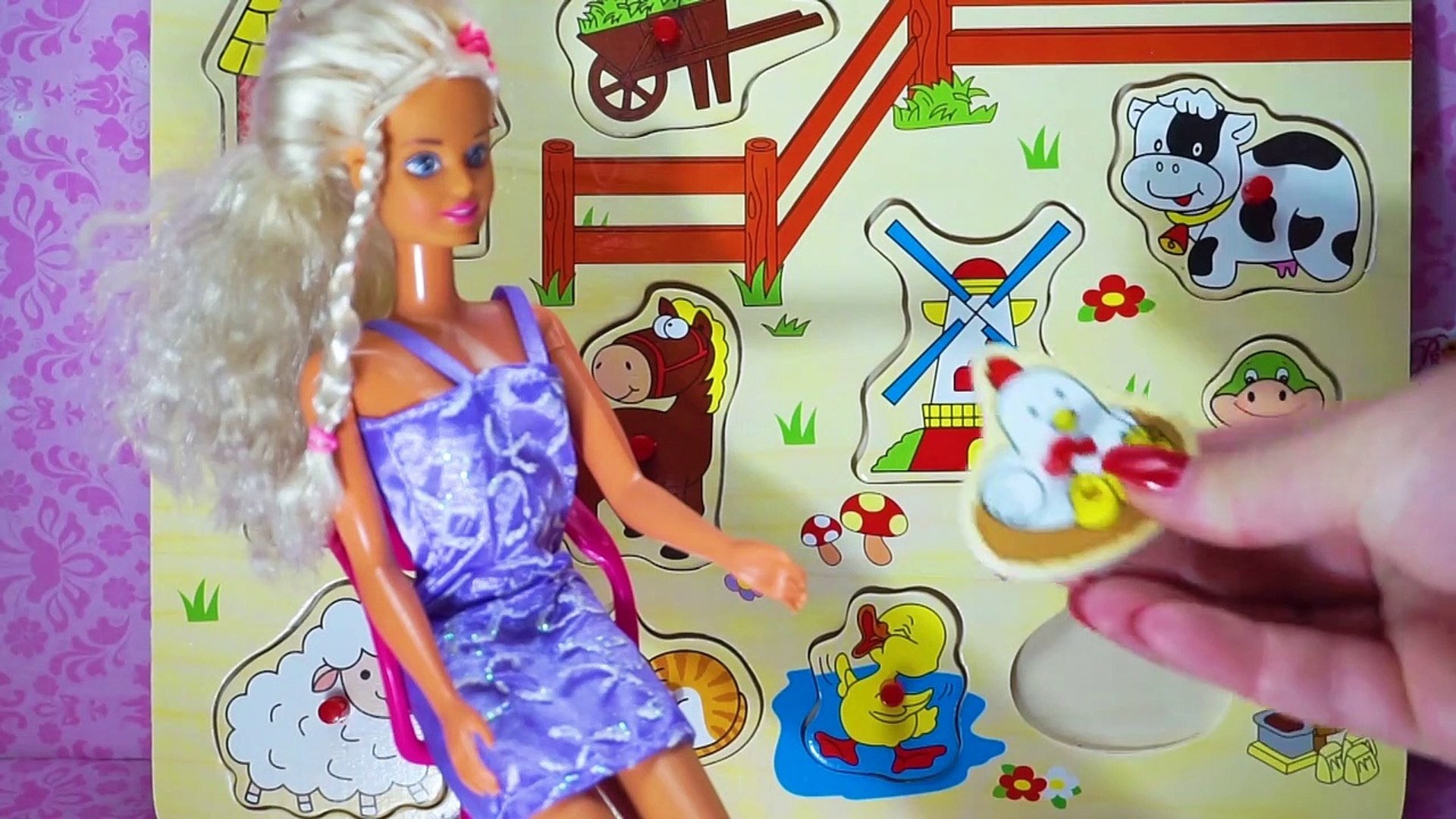 Barbie Doll Learning Farm Animals- Learning Farm Animals for Kids- Video For Kids