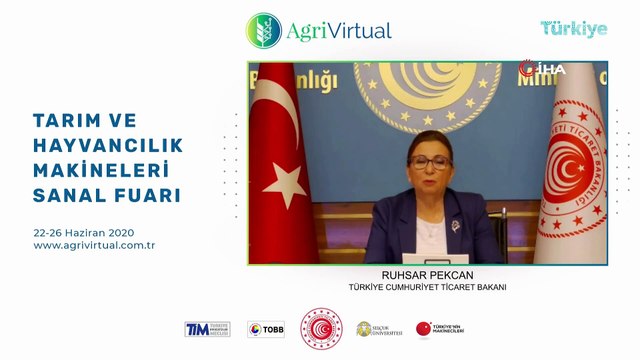 Ticaret Bakanı Ruhsar Pekcan 'Tarım ve Hayvancılık Makineleri Sanal Fuarı' açılışında açıklamalarda bulundu