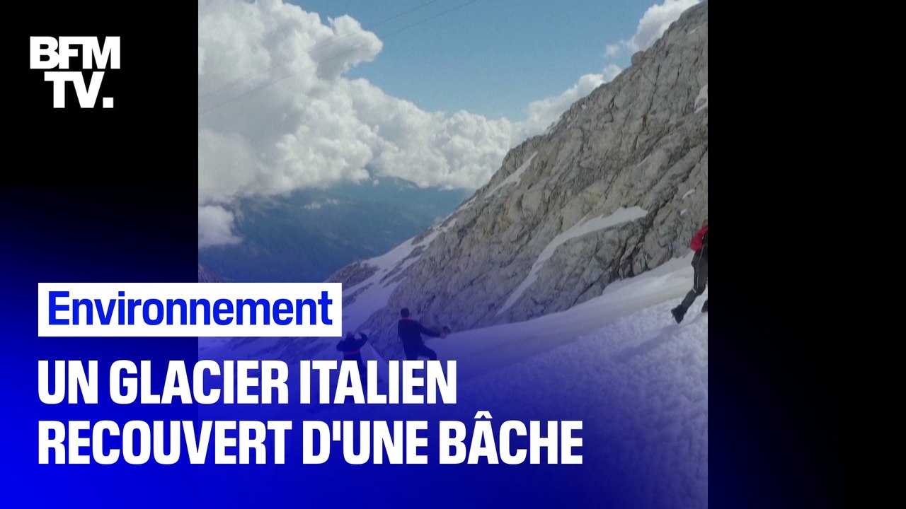 En Italie, un glacier recouvert d'une toile de 100.000 mètres carrés pour  ralentir sa fonte - Vidéo Dailymotion
