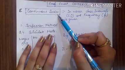 Calculation of mode - Inspection & Grouping Method of continuous series