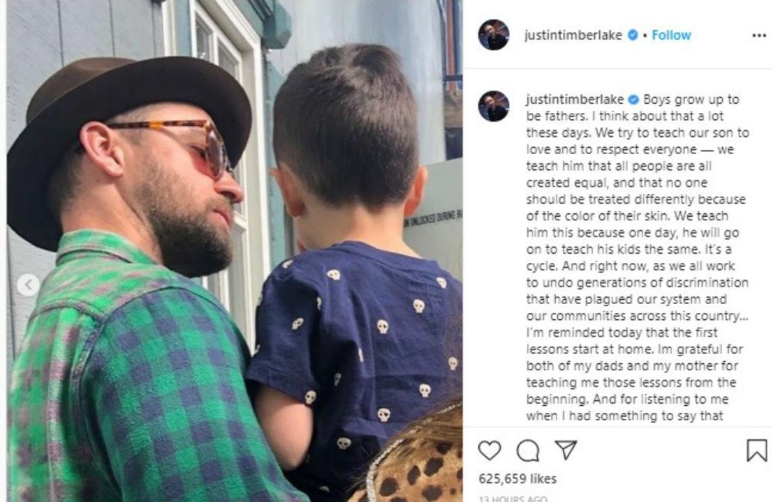 Justin timberlake bringt seinem sohn gleichberechtigung bei