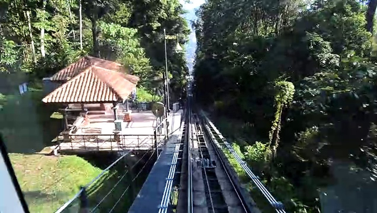 Penang Hill train ride-Front seat view-Downward journey-Making Infinity