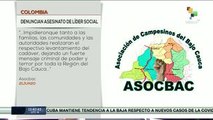 Colombia: denuncia Asocbac asesinato de líder Edier Lopera