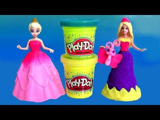 下载视频: Barbie Princess Power Dress-up MagiClip Disney Frozen Anna Elsa Play-Doh Sparkle con Brilho Glitter