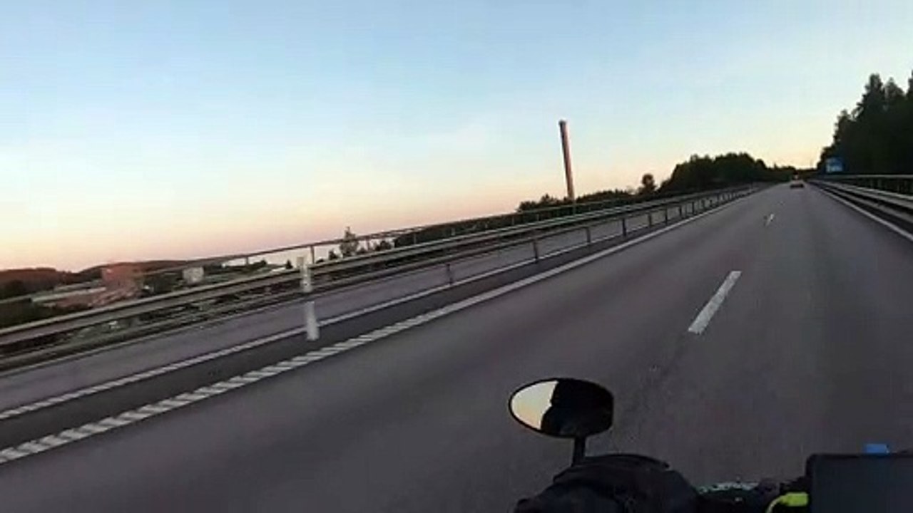 Car Turning Creates Close Call for Motorcyclist