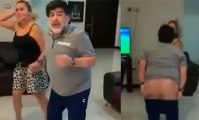 Borracho, drogado y con el trasero al aire: así bailaba Maradona con su novia