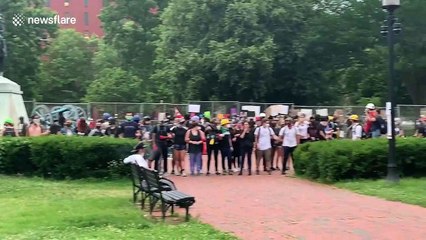 DC police, protesters clash after trying to tear down Andrew Jackson statue