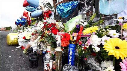 Flowers at the scene where a 29-year-old man died, Spa Road, Atherton.