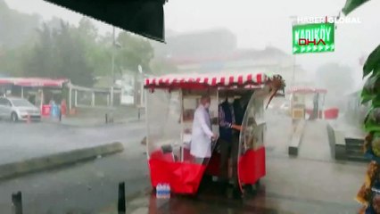 İstanbul'da sağanak yağış ve dolu