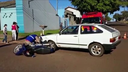 Mulher tem laceração na perna em acidente no Bairro São Cristóvão