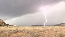 Lightning bolt strikes Colorado canyon