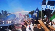 I tifosi della Lazio salutano la squadra