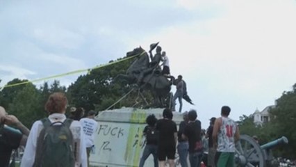 Trump amenaza con prisión a manifestantes que vandalicen monumentos