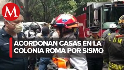 Autoridades resguardan zona en colonia Roma tras sismo en CdMx