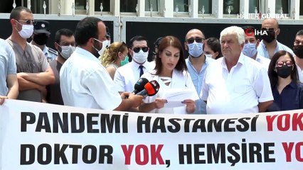 KKTC'de sağlık çalışanlarından Kovid-19 eylemi