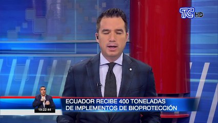 Ecuador recibe 400 toneladas de implementos de bioprotección para personal médico
