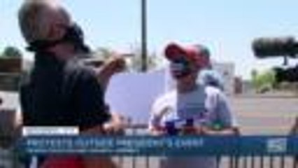 Protests outside President Trump's event in Phoenix