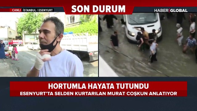 Selde elini uzatıp yardım istemişti! Hortumla hayata tutunan adam o anları anlattı