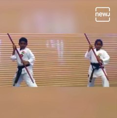 Twins in Puducherry have become the world's youngest black belt holders