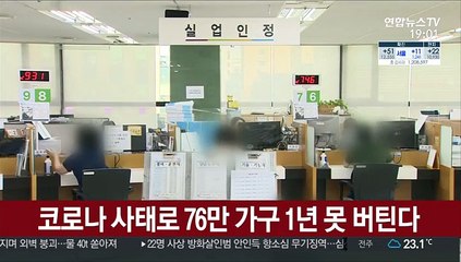 코로나 사태로 76만 가구 1년 못 버틴다