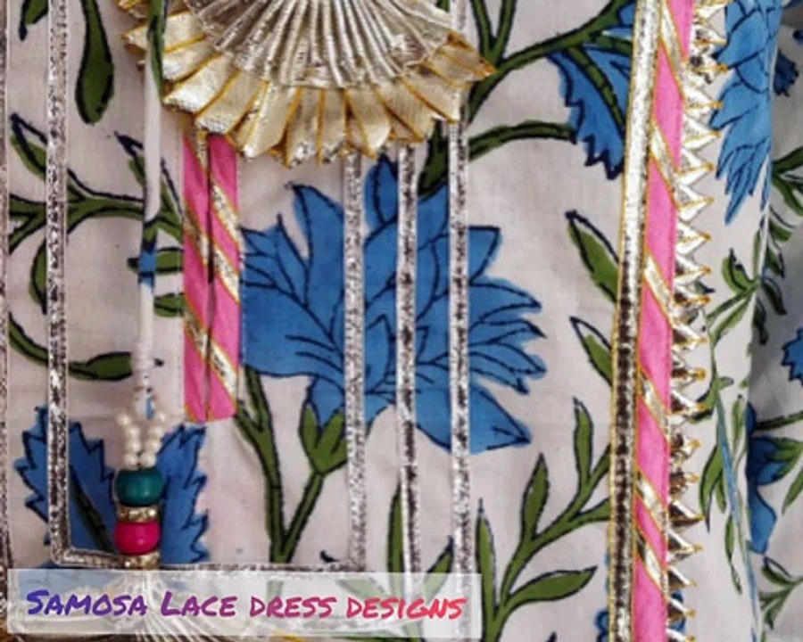 Samosa Lace Kurti & Frock Designs 2020- Gota Patti With Samosa Lace Dress Designs Ideas