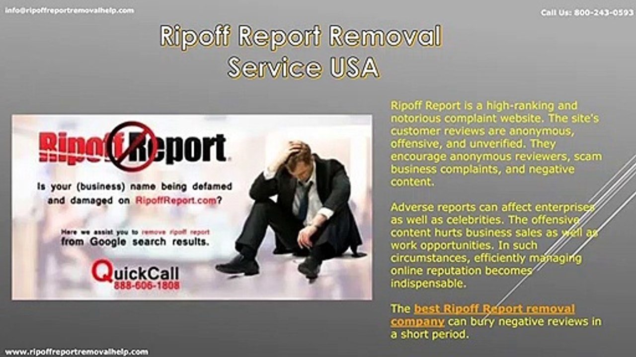 Ripoff Report Removal Services USA