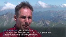 Akrobaten zeigen waghalsige Stunts in den Schweizer Alpen