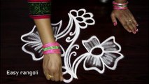 creative and simple, freehand rangoli ,flower designs, - kolam designs, - muggulu designs ,without dots