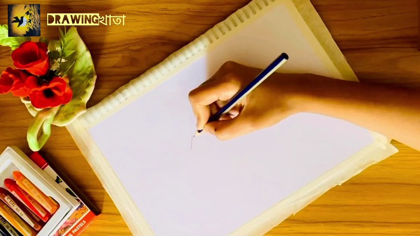 Easy Rainy day drawing for beginners | how to draw simple rainy day with oil pastel | easy rainy season drawing step by step