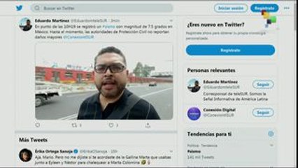 Informa pdte. mexicano sobre sismo de 7.5 grados de este martes