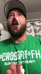 Man Waxes His Nose After Losing Bet with Wife