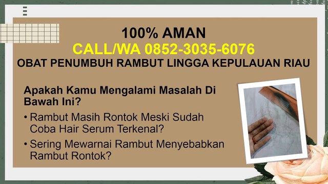 RAHASIA NYATA, CALL/WA 0852-3035-6076, Cara Mengatasi Rambut Rontok Lingga Kepulauan Riau