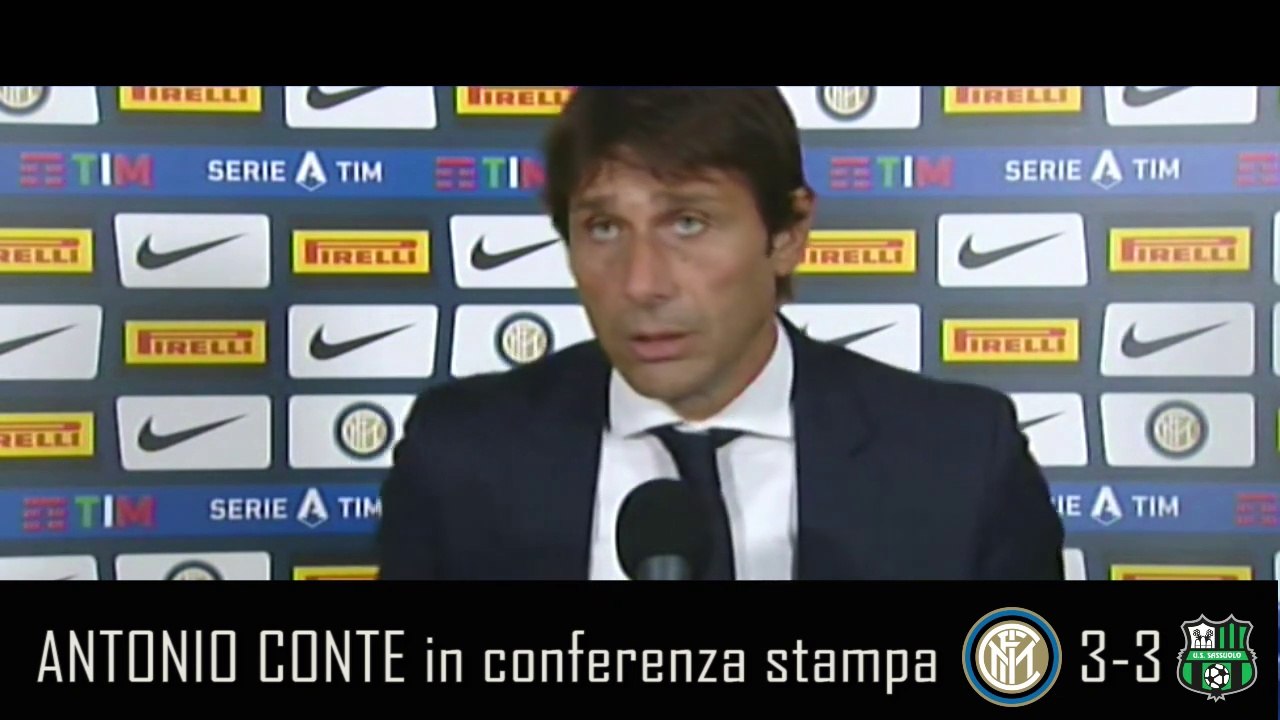 INTER-SASSUOLO 3-3: ANTONIO CONTE IN CONFERENZA STAMPA POST-MATCH + INTERVISTA