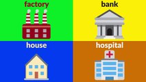 BUILDINGS VOCABULARY for Beginners, Kids, Kindergarten with Emojis - Learn Build