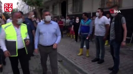 Başkan Bozkurt su basan bodrum katlarını inceledi