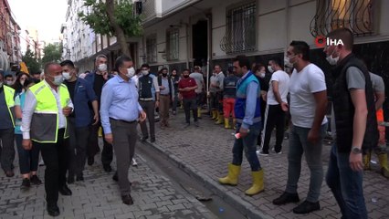 - Başkan Bozkurt su basan bodrum katları inceledi