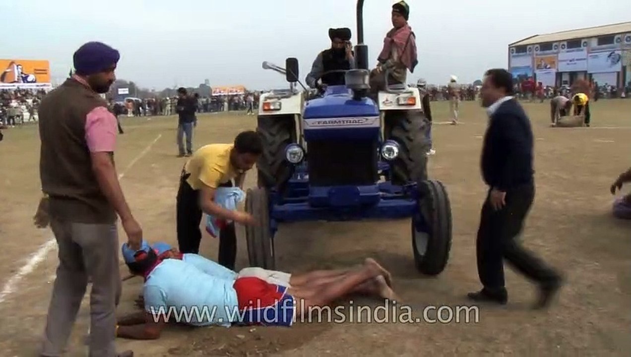 Punjabi lads get run over by a tractor at Kila Raipur