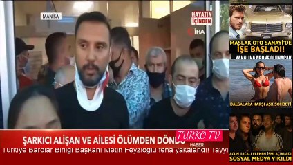 Alişan Eşi ve çocuğu ile birlikte trafik kazası yaptı ,Saruhanlı ilçesinde meydana geldi