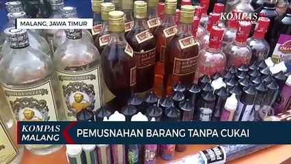 Pemusnahan Ribuan Barang Tanpa Cukai di Malang