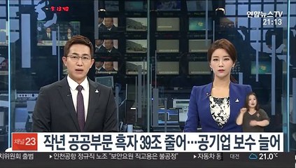 작년 공공부문 흑자 39조 줄어…공기업 보수 늘어