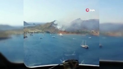 Bodrum’da tatilcileri korkutan yangın
