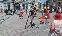 Action du secteur culturel sur la Place d'Armes à Namur