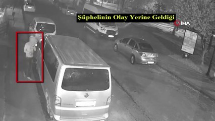 Park halindeki araçtan hırsızlık anları  kamerada