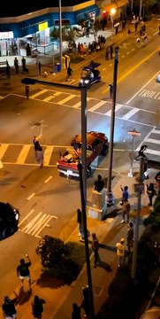 Truck Drives Erratically at Protest