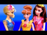 Princess Belle and Elsa are Bridesmaids of Anna Magiclip Dress-up Dolls Disney Frozen Fever Anna Doll