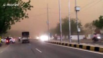 North Indian town left in darkness as dust storm sweeps through
