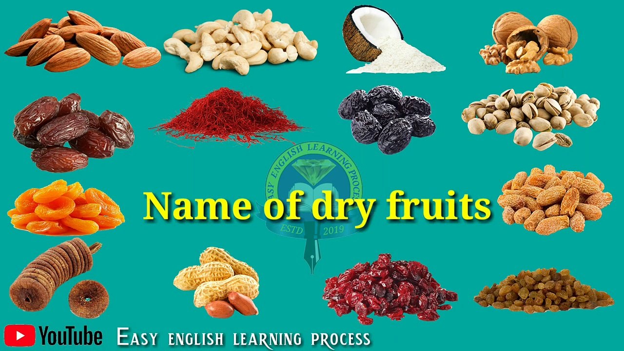 Name of dry fruits in hindi and english Easy english le video
