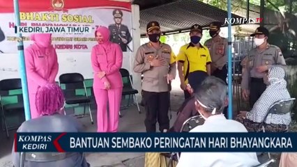 Polres Kediri Kota Berikan Bantuan Sembako Dalam Peringatan Hari Bhayangkara